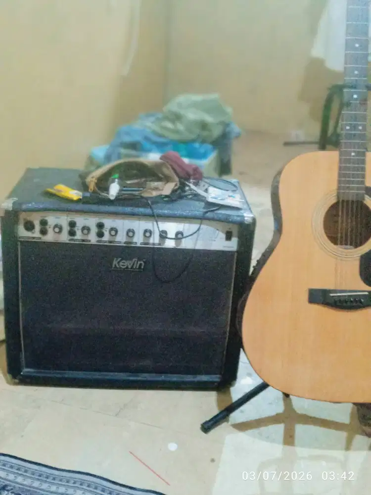 Gitar akustik elektrik Yamaha F310 (ORI upgrade) dan amplifier