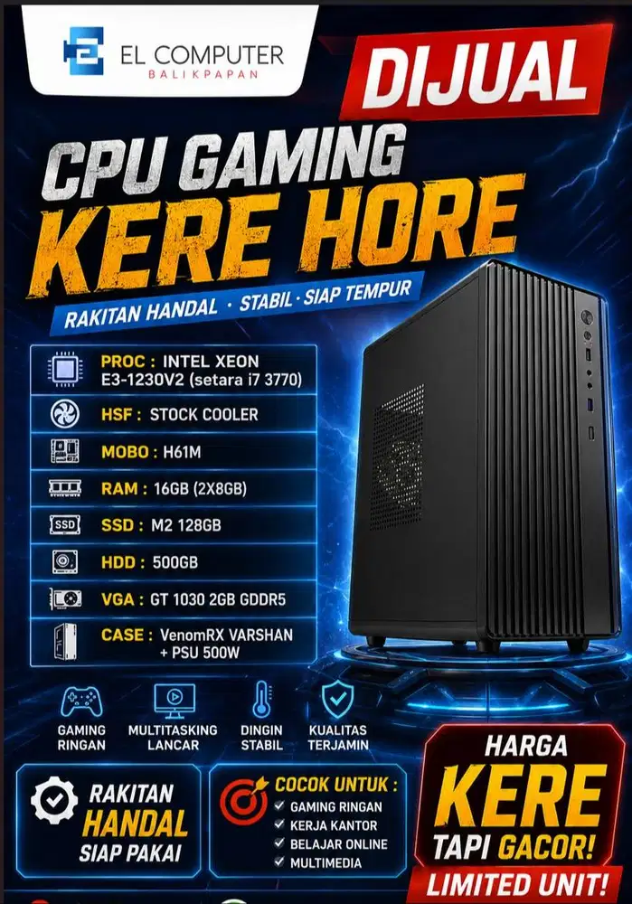 CPU GAMING KERE HORE390000 INTEL XEON (SETARA i7)