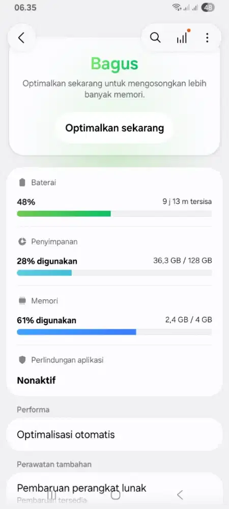 Hp samsung A06 kondisi mulus dan full set