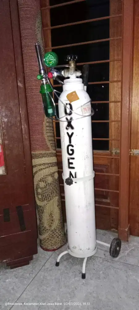Tabung Oksigen 1m3 Komplit - Tabung Oxygen Lengkap Satu Set Siap Pakai