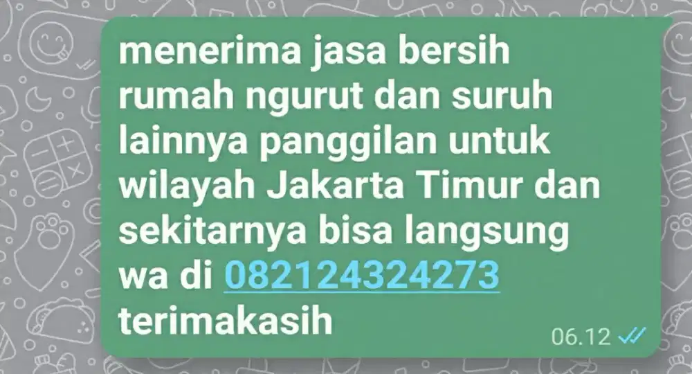 JASA BERSIH RUMAH SURUH LAINNYA PANGGILAN JAKTIM DAN SEKITARNYA 24JAM