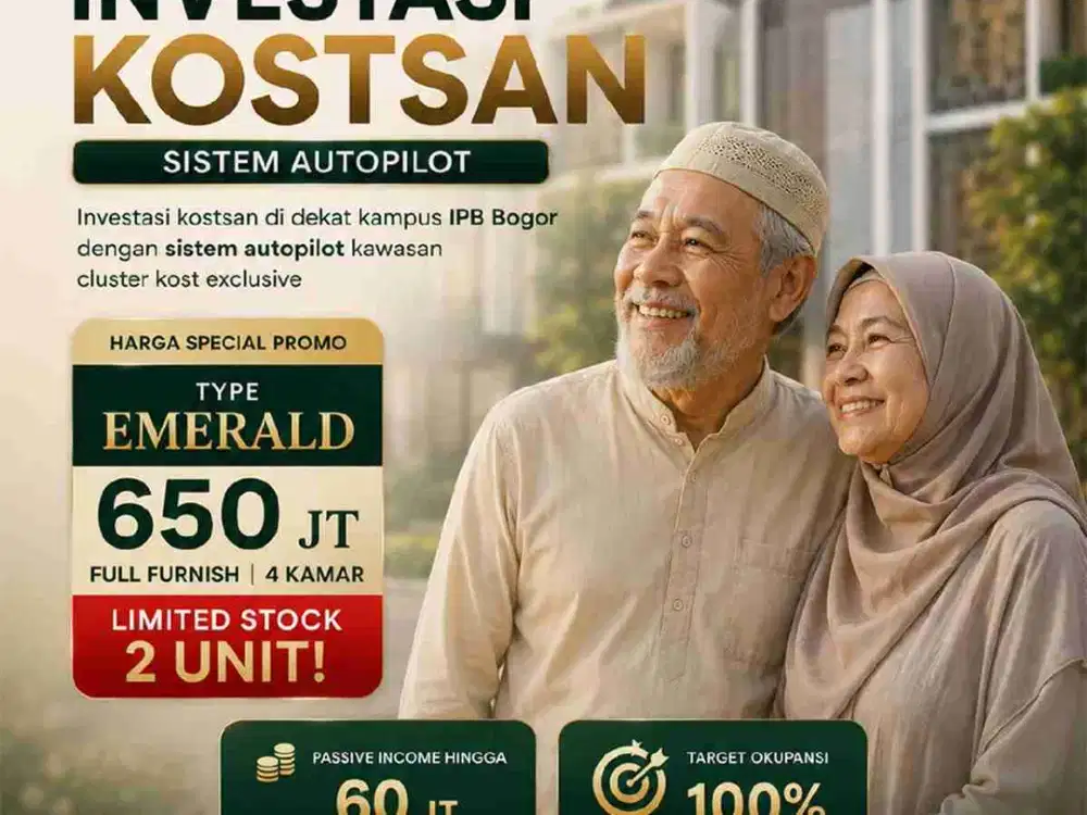 Promo Rumah Kost Premium Dekat Universitas IPB Bogor,Hanya 600 Meter Dari Pintu Gerbang Kampus