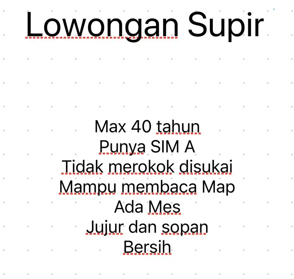 Dicari Supir Pribadi untuk daerah Jakarta Selatan dekat Depok