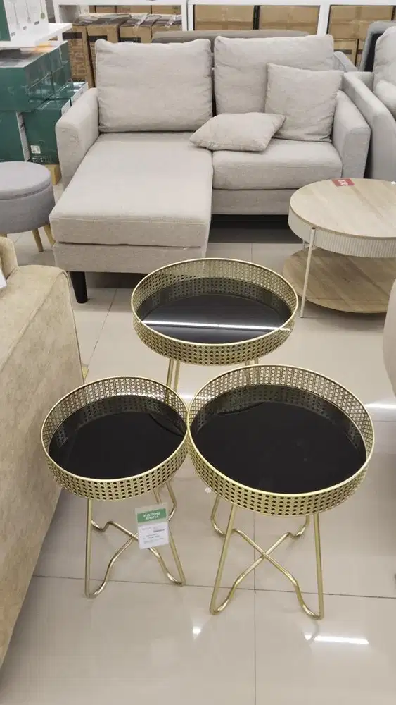 Finn side table set of 3 gold