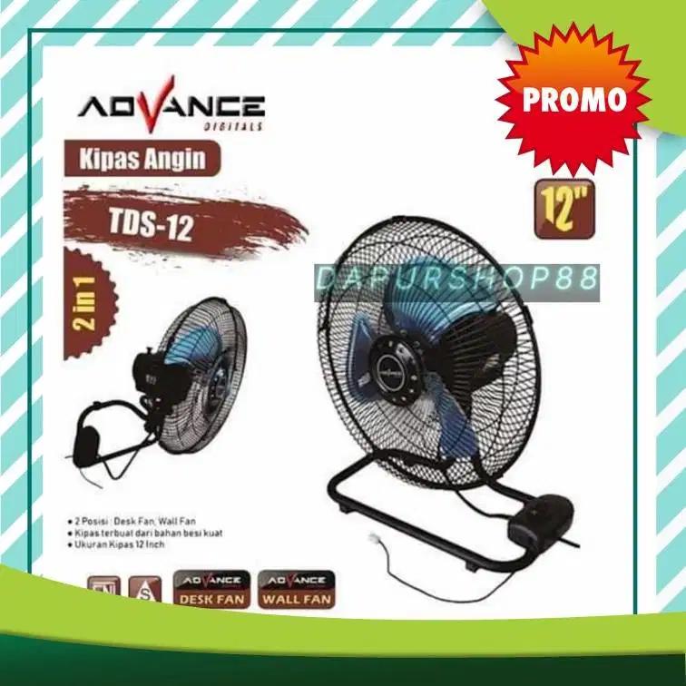 kipas angin dinding meja 12 inc advance