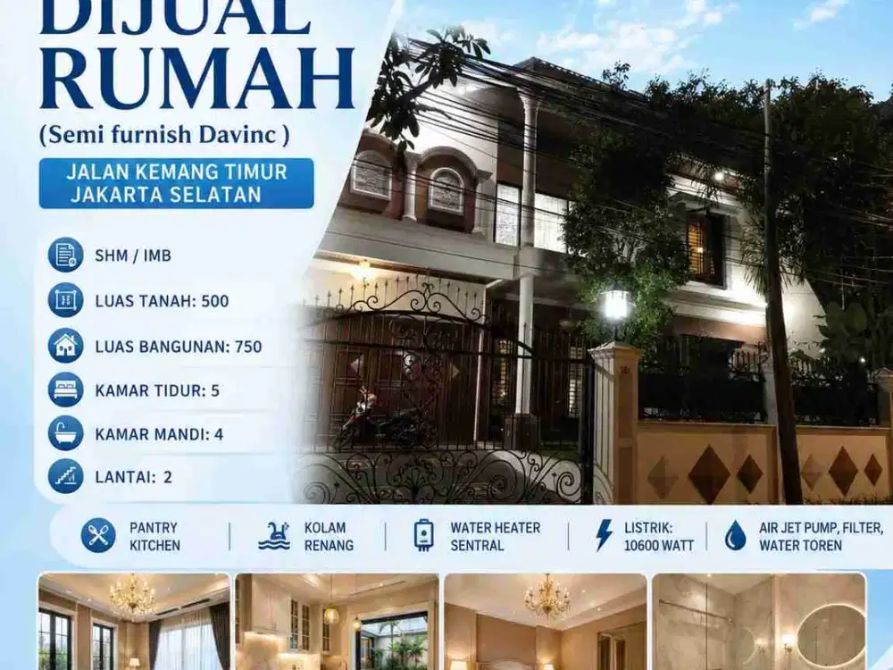 dijual rumah (semi furnished) jl Kemang Timur jakarta selatan