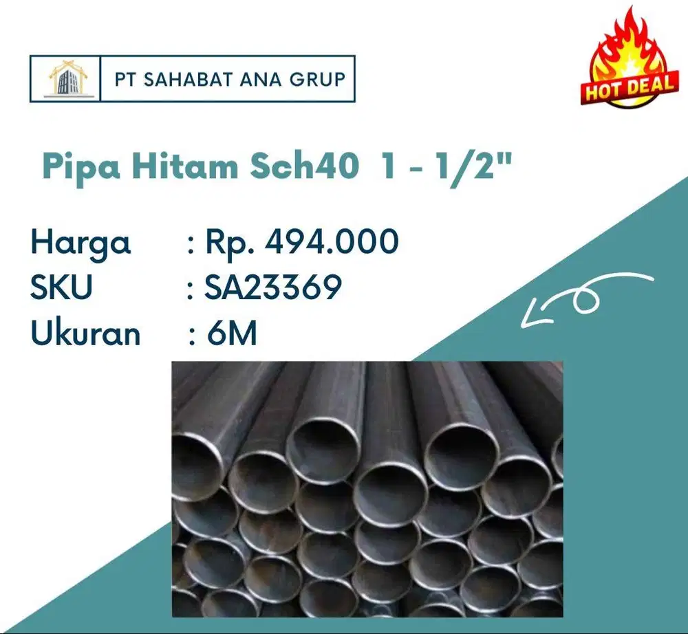Pipa Hitam sch40  1 - 1/2