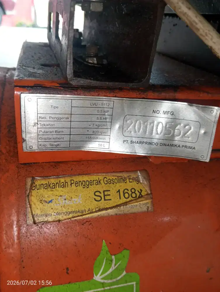 Di jual kompresor angin 2 piston penggerak merek sharks dinamo listrik
