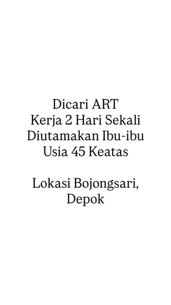 Dicari ART Segera