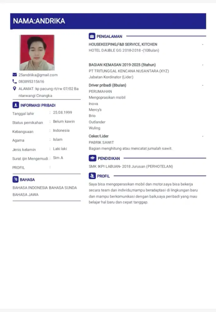 Info Lowongan pekerjaan
