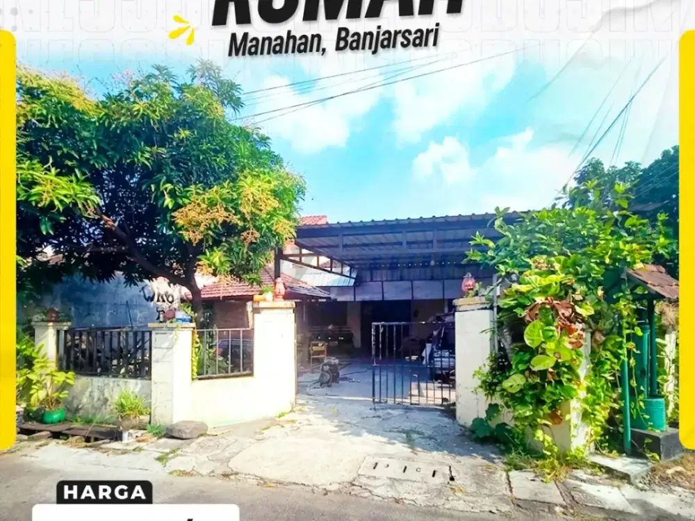 Rumah Tinggal Luas Posisi Hook Lebar Depan 11m Hadap Utara-Barat Strategis di Kawasan Mapan Manahan Banjarsari Surakarta