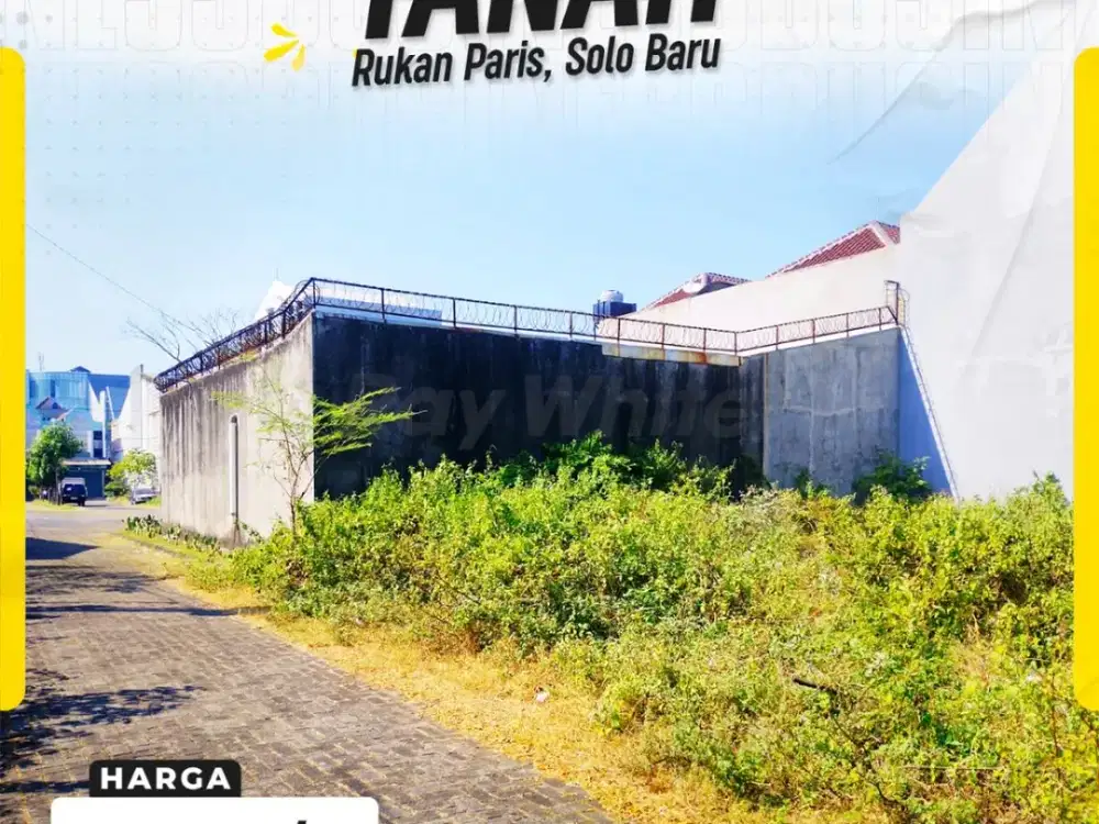 Dijual Tanah Premium Luas 160m² Lebar Depan 8m Hadap Timur Area Rukan Paris Madegondo Solo Baru Sukoharjo