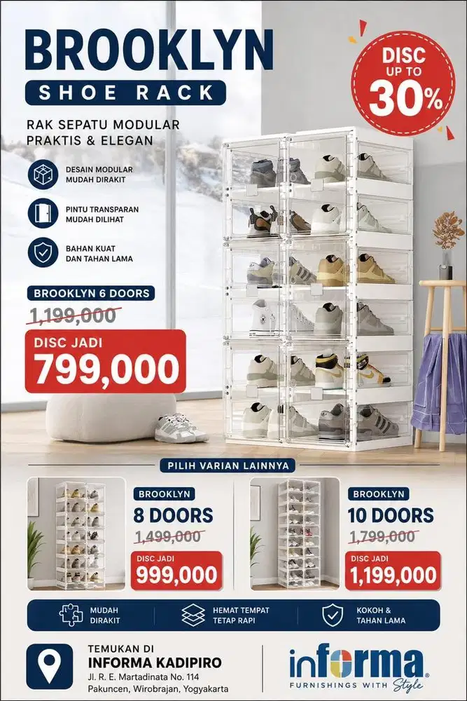 Rak sepatu susun
