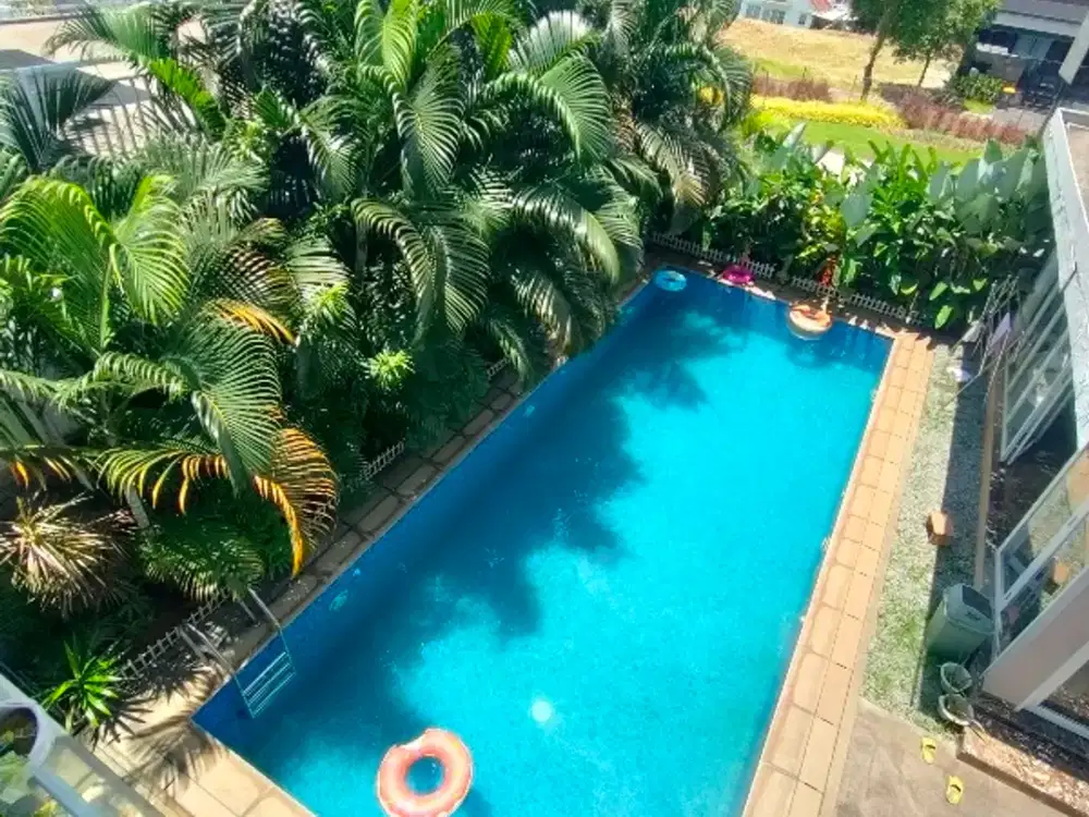 rumah bagus swimming pool view pegunungan di cluster sentul