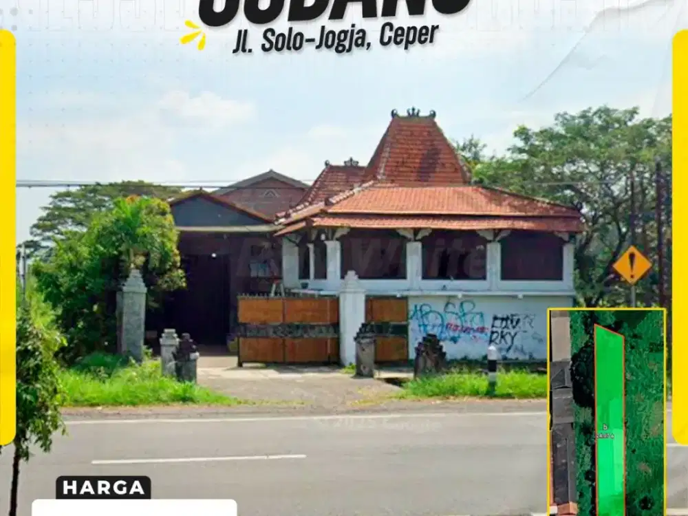 Dijual Gudang Luas 2510m² Lebar Depan 18m Akses Kontainer Jalur Utama Jl. Solo-Jogja Ceper Klaten