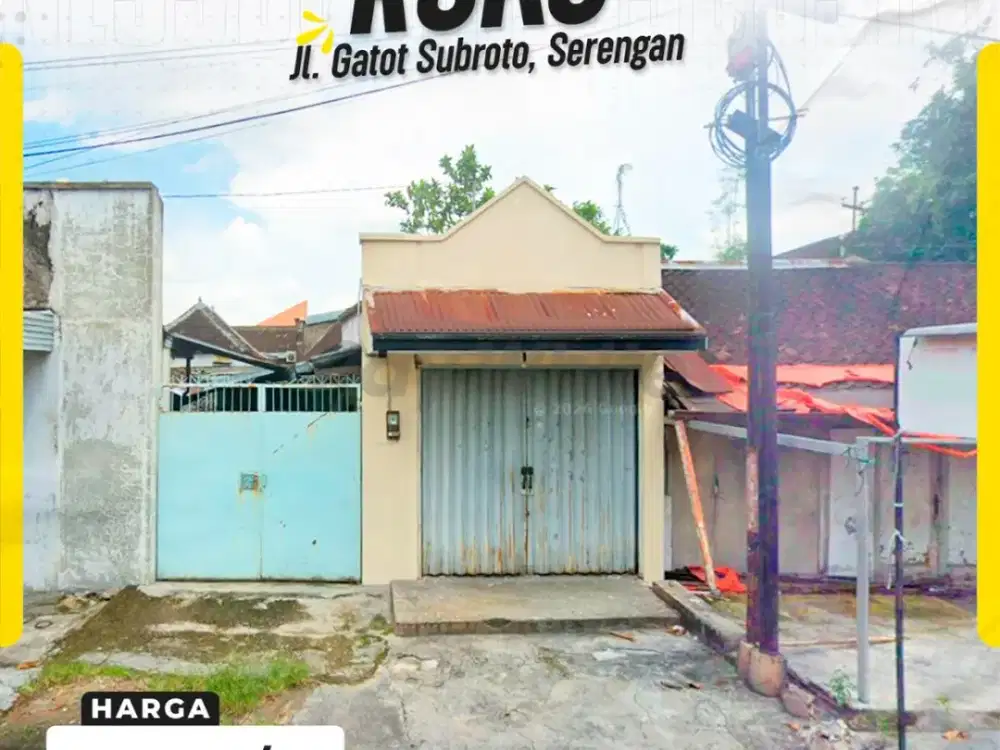 Disewakan Ruko Fungsional Hadap Barat Siap Usaha di Koridor Utama Jl. Gatot Subroto Kratonan Serengan Surakarta