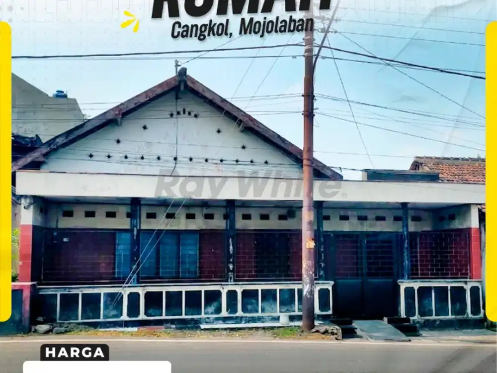 Rumah Tinggal Lebar Depan 15m Hadap Barat Strategis Pinggir Jalan Raya di Cangkol Mojolaban Sukoharjo