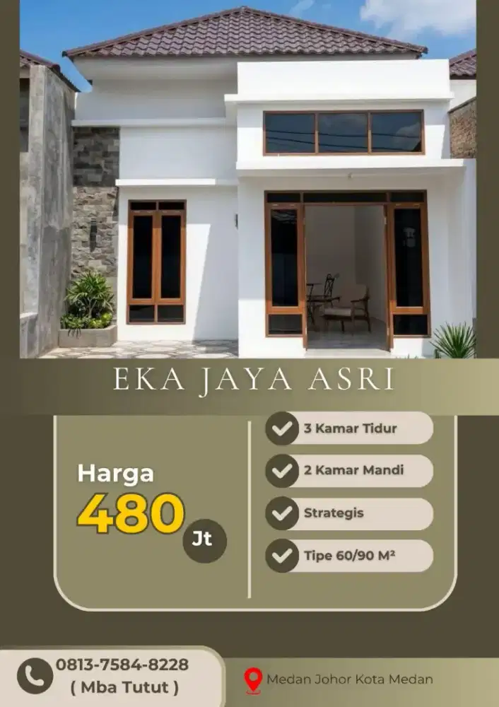 HUNIAN DI JOHOR MODEL MINIMALIS TIPE 50 - 70