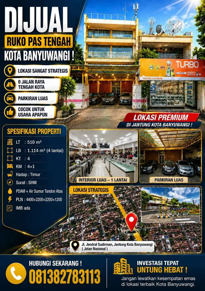 Aset Komersial Strategis di Pusat Kota Banyuwangi – Peluang Investasi