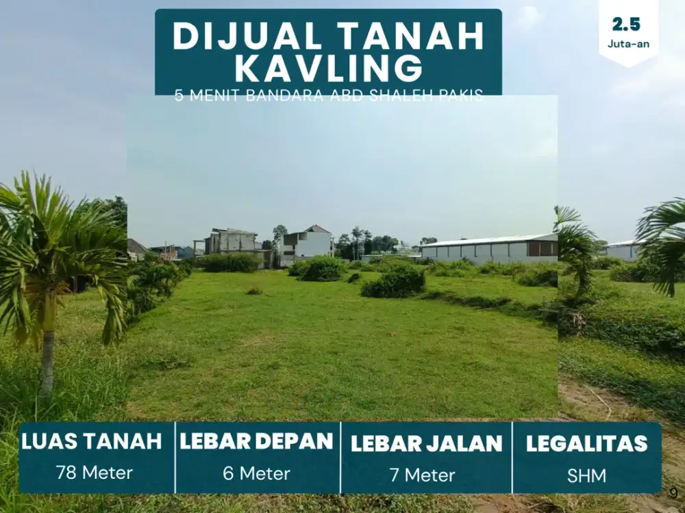 Cocok Dibangun Rumah 3 Menit Bandara Pakis Malang Harga Tanah Malang SHM
