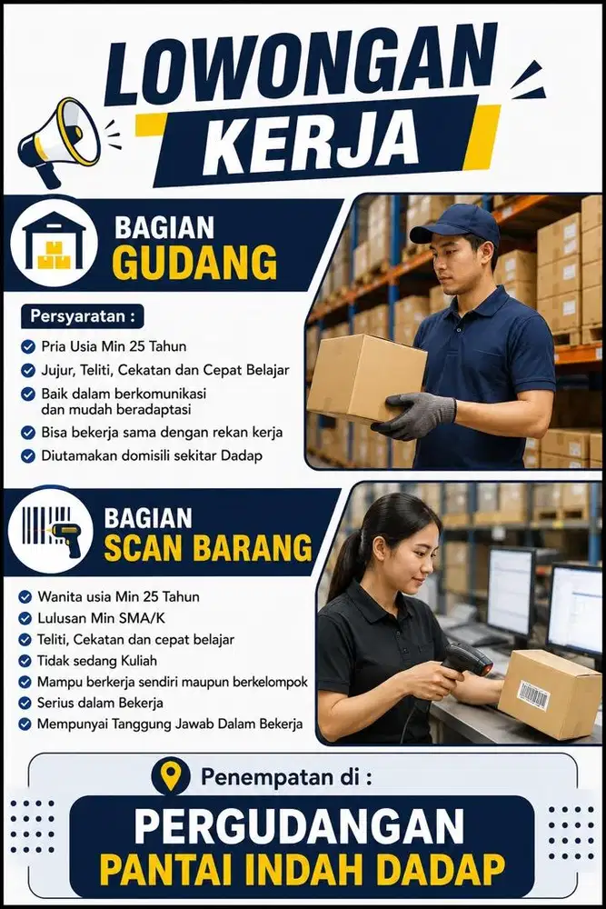 Lowongan kerja Bagian Gudang Dan Scan