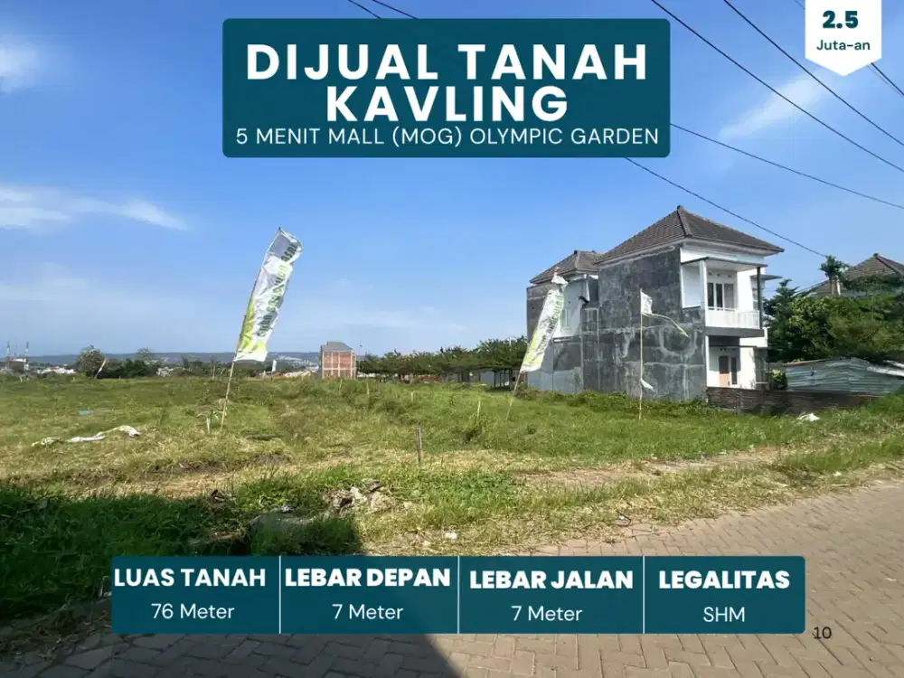 Tanah Malang 5 Menit Kampus UNMER Malang Cocok Dibangun Rumah SHM