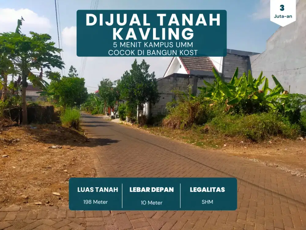 SHM Ready Cocok Dibangun Rumah Lebar Jalan 6 Meter Tanah Malang