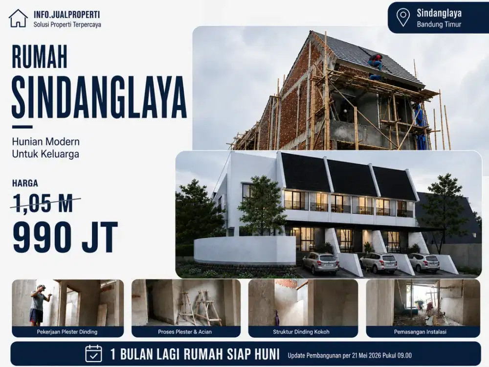 Rumah Siap Huni 3 Kamar Tidur Dalam 1 Bulanan di Arcamanik Antapani Bandung