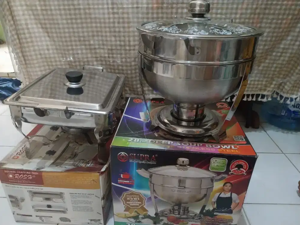 dijual 4 set chaffing dish dan 1 set soup bowl