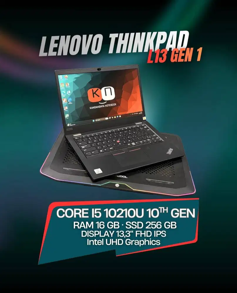 Lenovo Thinkpad L13 Gen1 i5 10210U RAM 16GB 256GB Layar 13,3inch
