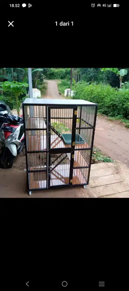 Kandang kucing almunium 2 kamar