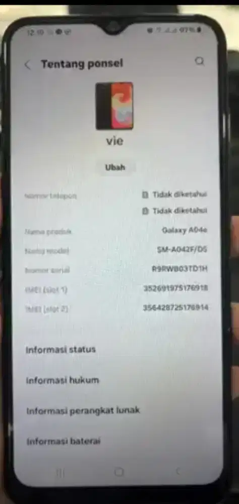 Samsung a04e ram 3/32gb batanagan layar ori bisa tt hp bawhaaan