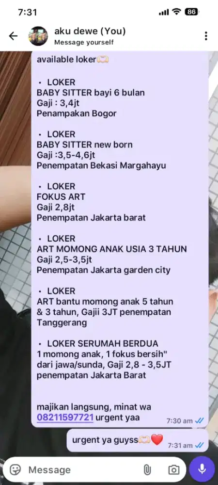 loker asisten rumah tangga