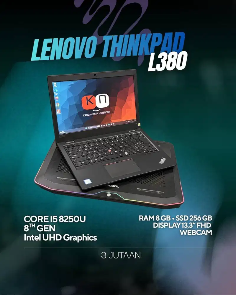 Lenovo Thinkpad L380 Core i5 8250U RAM 8GB 256GB Layar 13,3inch