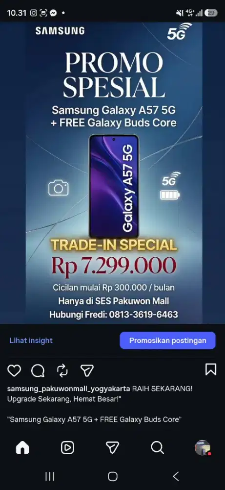 PROMO SAMSUNG GALAXY A57 (8/256) Cicilan Mulai 300 ribuan