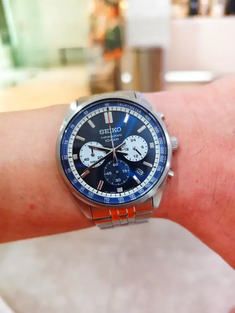 Seiko SSB427P1 Panda Sports Chronograph Blue Dial Fullset Terbaru