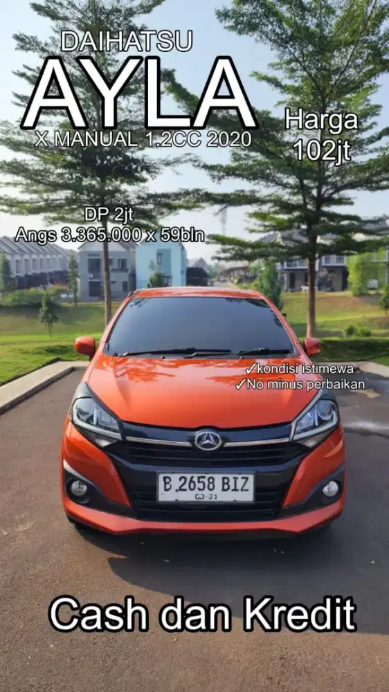 Dp 2jt angs 3,365 × 59bln  !! Ayla X 1.2cc manual 2020 orange metalik