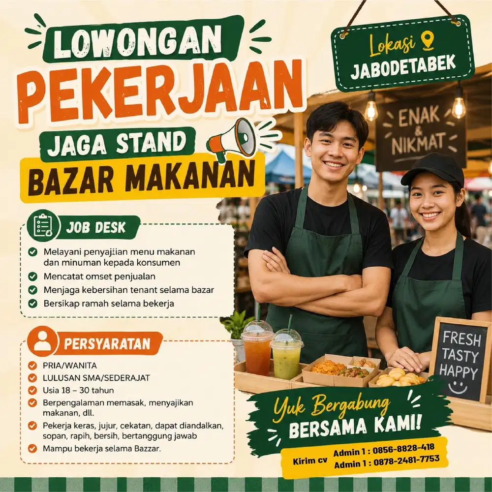 Jaga stand makanan bazar