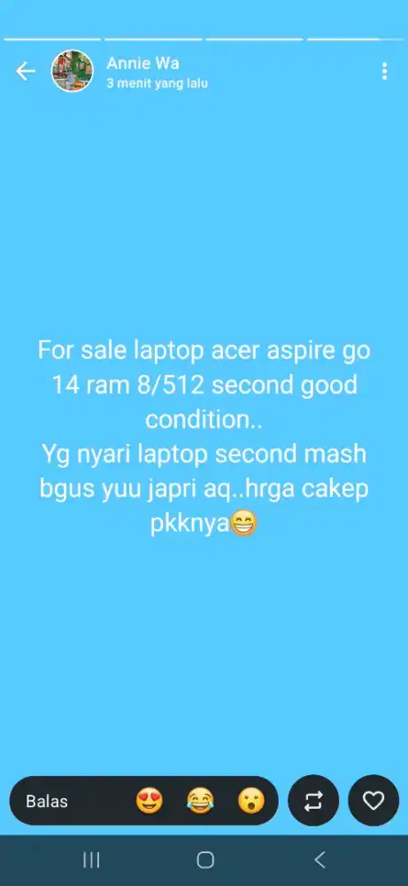 Di Jual Laptop Accer Aspire Go