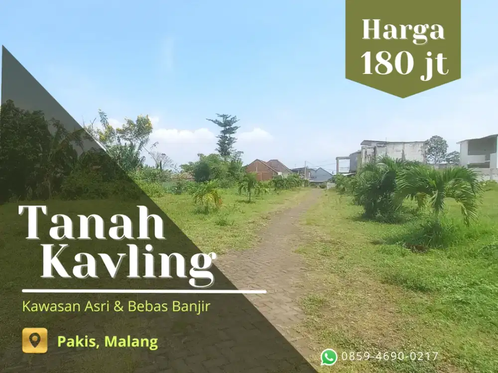 Row Jalan 6 Meter Cocok Bangun Rumah Tanah Malang 3 Menit Bandara Pakis Malang
