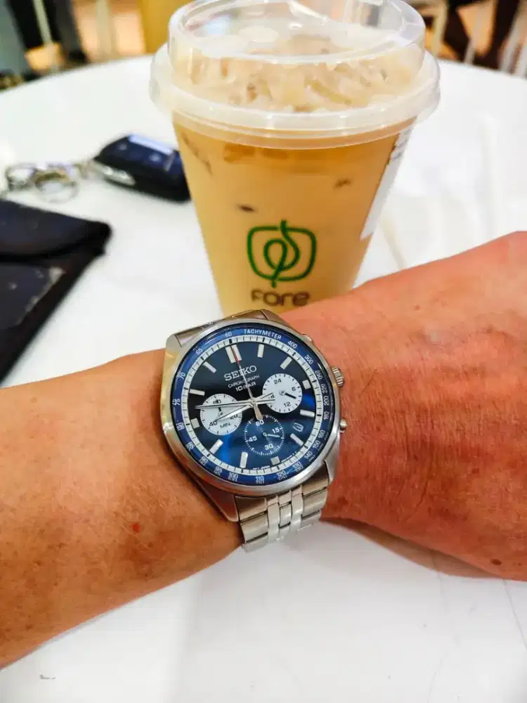 Seiko SSB427P1 Panda Sports Blue Gradian Seri Terbaru Fullset Original