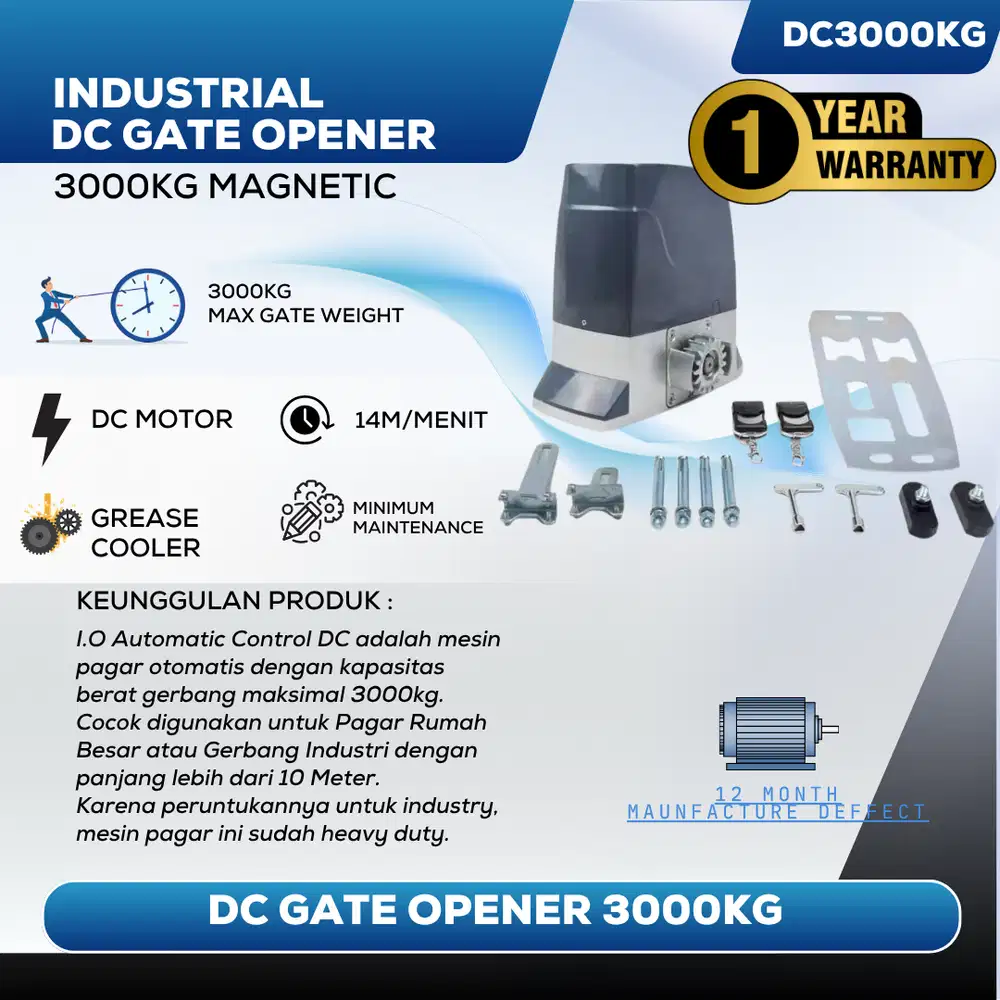 AUTOMATIC SLIDING GATE OPENER DC 3000KG IOAC