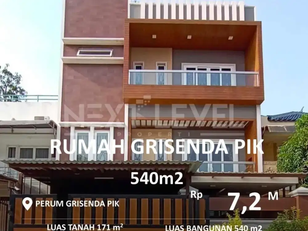 DIJUAL Rumah PIK GRISENDA luas tanah 171m SHM