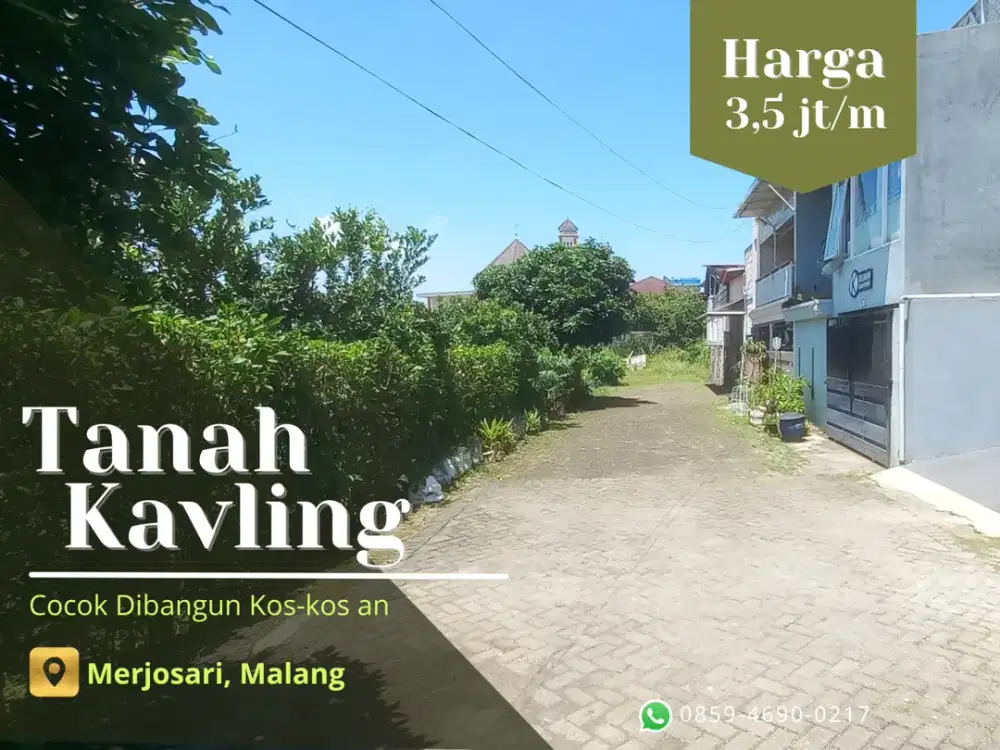 SHM Split Tanah Malang 5 Menit Kampus UB Malang Cocok Dibangun Rumah