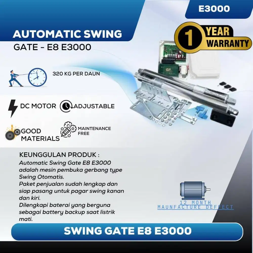 E8 AUTOMATIC SWING GATE DC