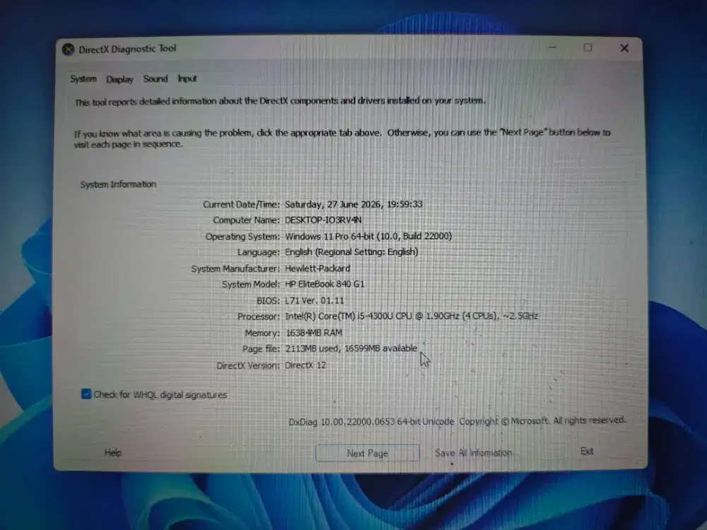 Laptop HP EliteBook 840 G1 - Core i5 - RAM 16GB - SSD 256GB