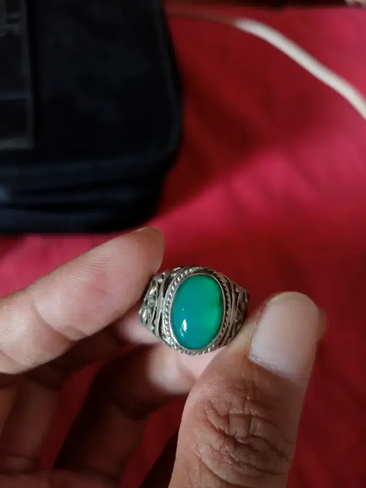 Batu Cincin Akik Permata Natural Chrysocolla Chalcedony Bacan Doko Top