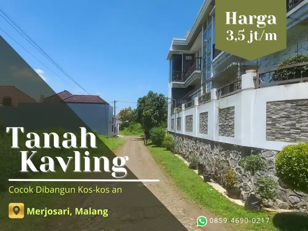 Cocok Bangun Kos Kosan 5 Menit Kampus UB Malang SHM Split Tanah Malang