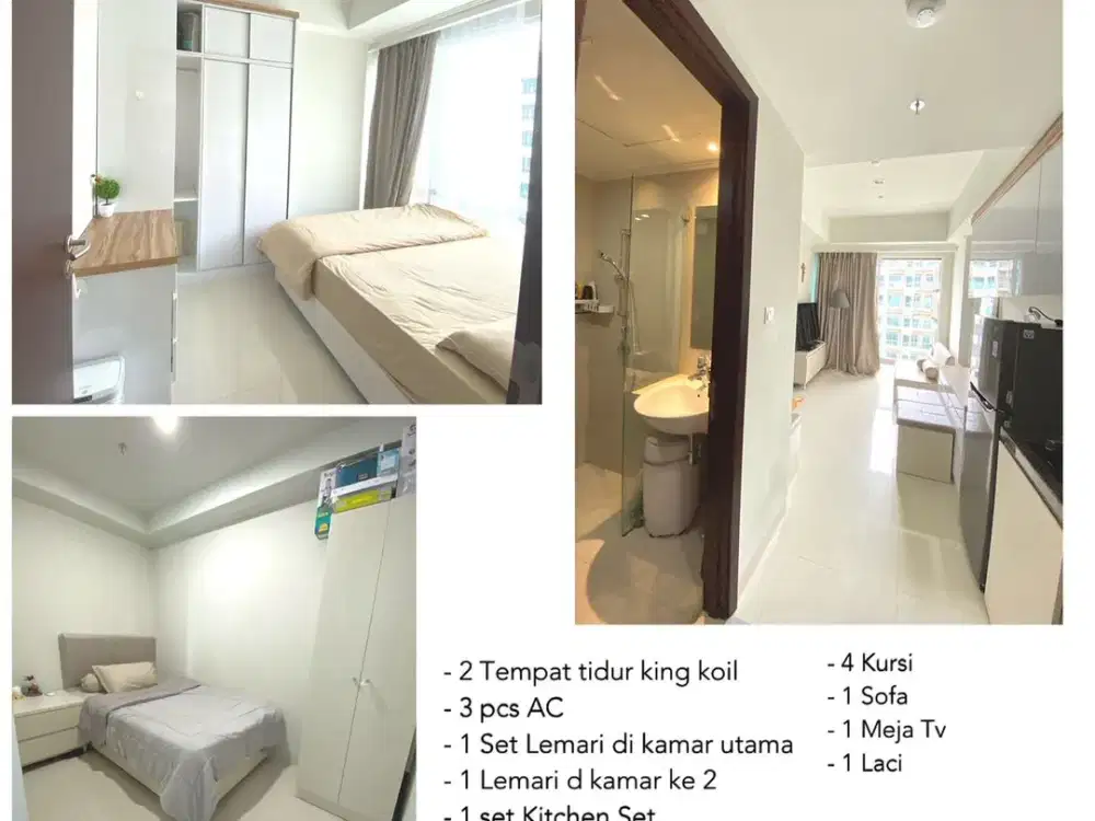 Dijual Murah Apartment Green Sedayu, Connect ke Mall, Uk.48m2, Full Furnished, Harga : 1.15M