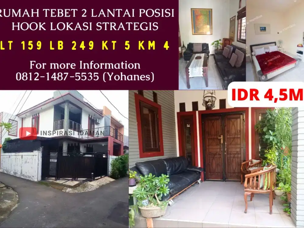 Rumah Tebet 2 Lantai Posisi Hook Lokasi Strategis
